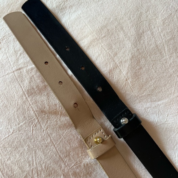 Set of TWO J Crew Leather Belts - Black and Tan in Size Medium - Picture 5 of 7